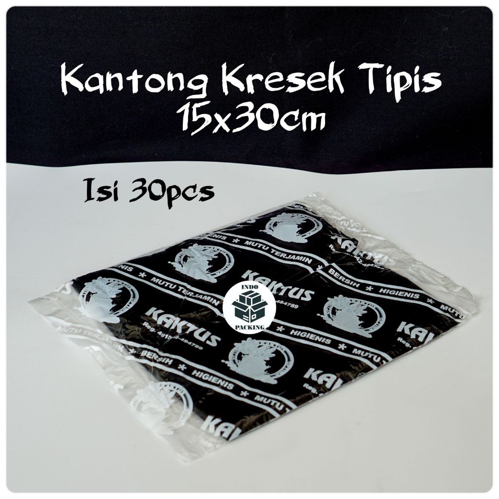 Kresek Plastik Kaktus Hitam 15x30 cm 15x30cm / Kantong Kresek Ekonomis Tipis