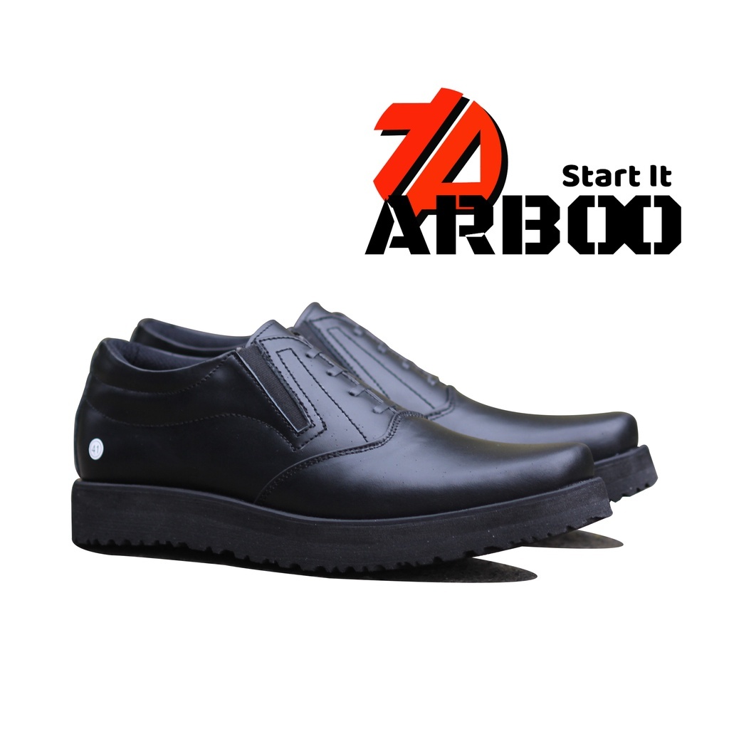 Sepatu PDH Arboo Kulit Doff  matte Tanpa Semir Dinas TNI POLRI Kantor Original