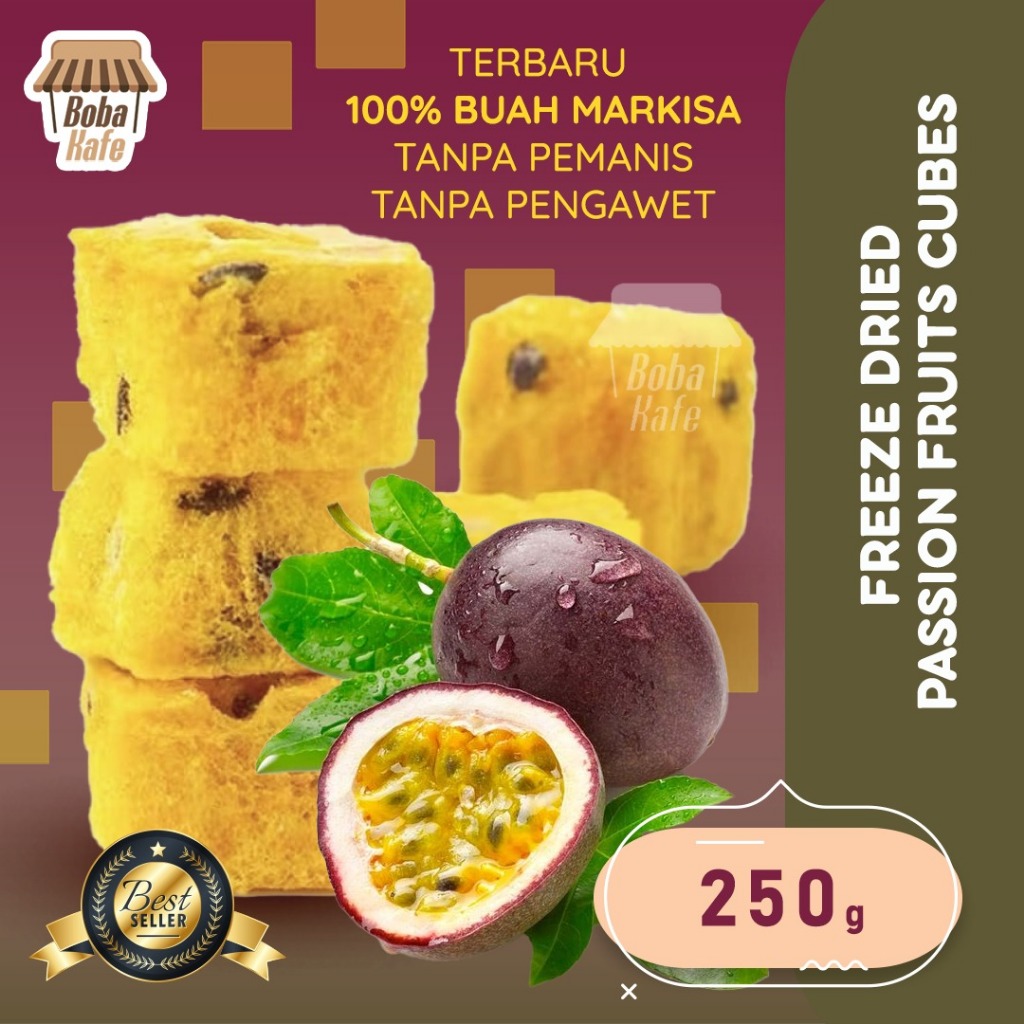 

FREEZE DRIED PASSION FRUIT DICE - BUAH MARKISA ASLI BENTUK KUBUS @250GR