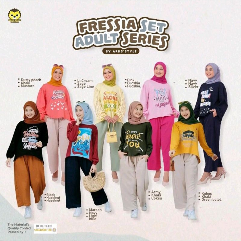 Setelan Kulot Anak Perempuan Usia 5-8 Tahun FREE HIJAB,  Set Fressia