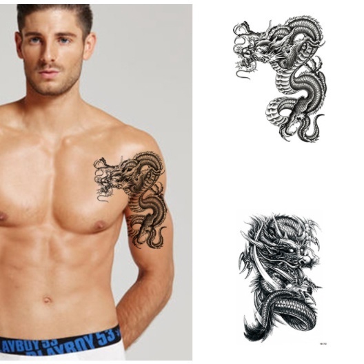 Tato temporary 3D NAGA Anti Air tato sementara tahan 1 bulan tato anti air