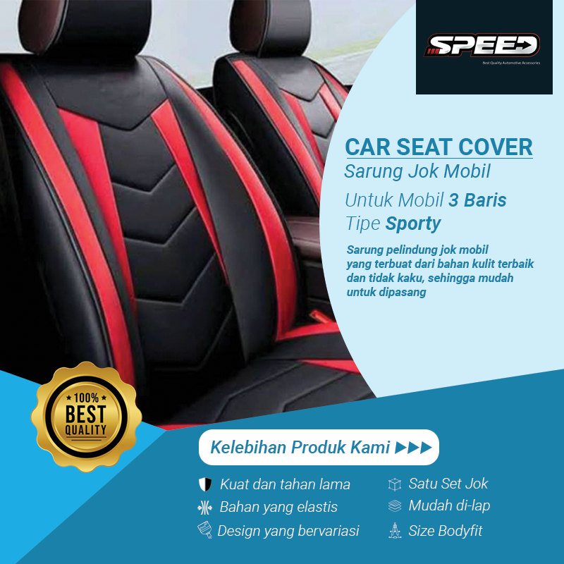 Sarung Jok Cover Jok Seat cover Seat Cover Design Sporty Model 3 Mobil Xenia 3 Baris Bahan MYO