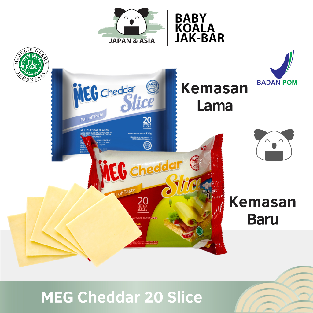 

MEG CHEESE Keju Cheddar Slice 20 Lembar Halal │ Chedar...