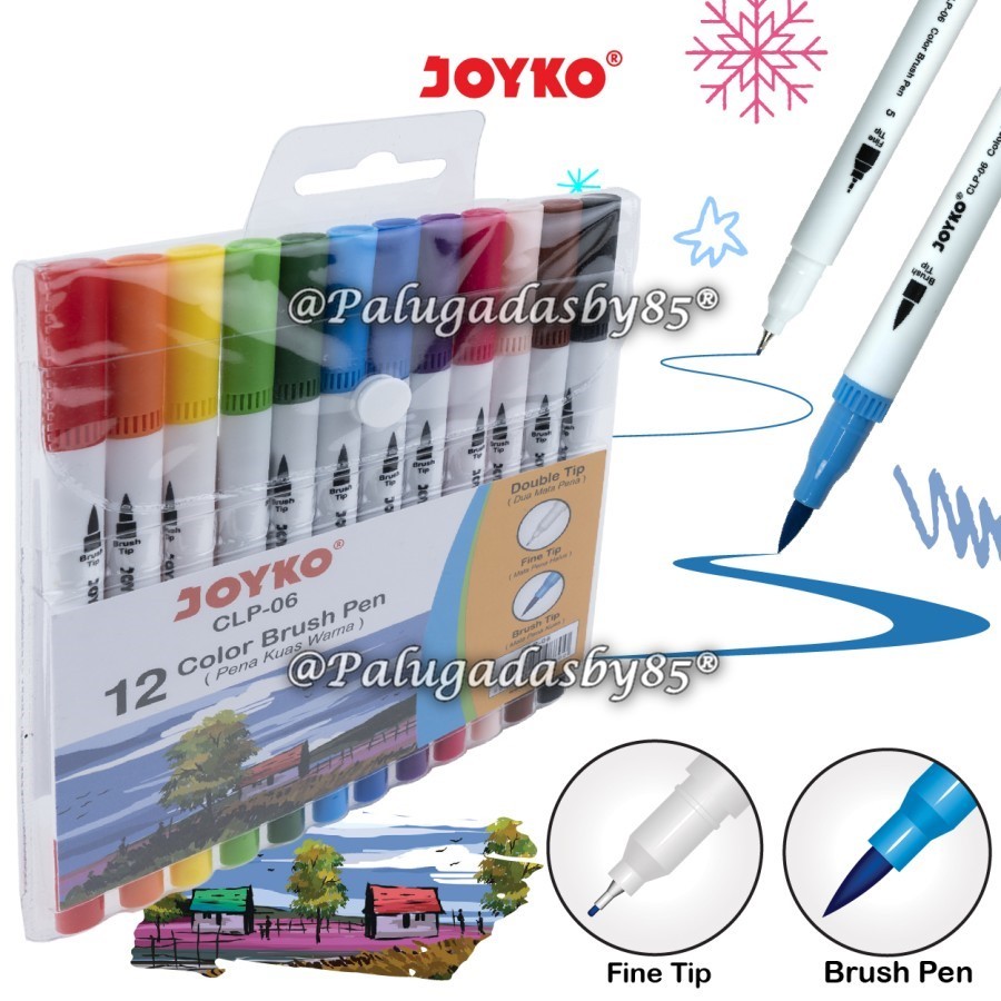 

(1 Set Isi 12 Warna) GROSIR Color Brush Pen JOYKO CLP-06 12 Warna / Color Brush Pen Pena Kuas Warna Joyko CLP-06 12 Warna Color / Joyko CLP 06 / Joyko CLP06