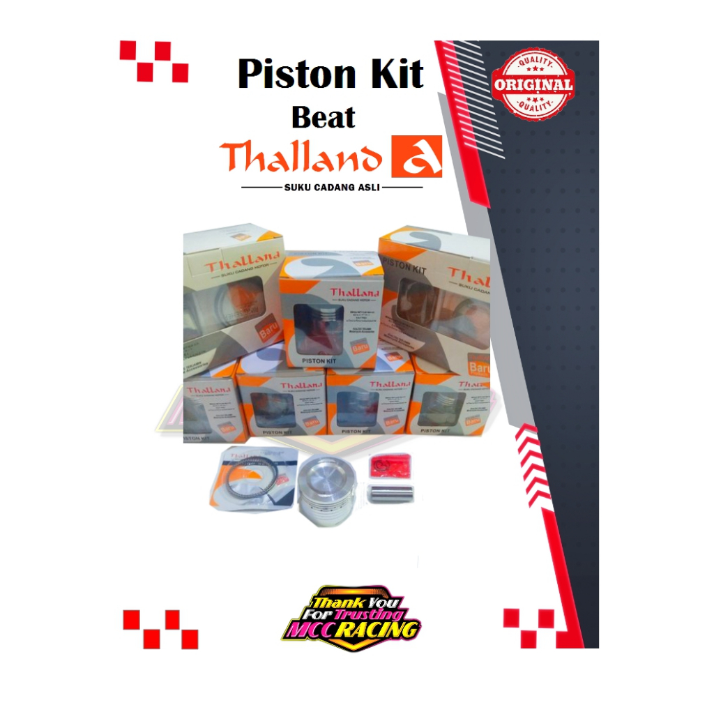 PISTON KIT BEAT SCOOPY KARBU SEHER KOMPLIT BEAT KARBU OS STD 25 50 75 100 thalland