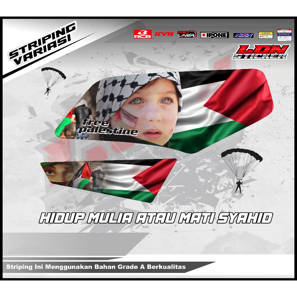 STIKER RX KING FREE PALESTINA / FULL VARIASI