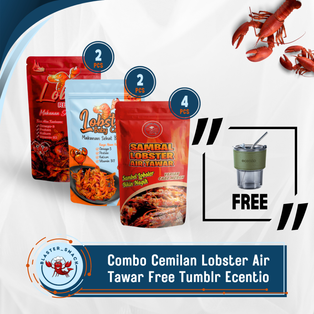 

[Free Botol Minum Ecentio] Combo Cemilan Lobster Air Tawar