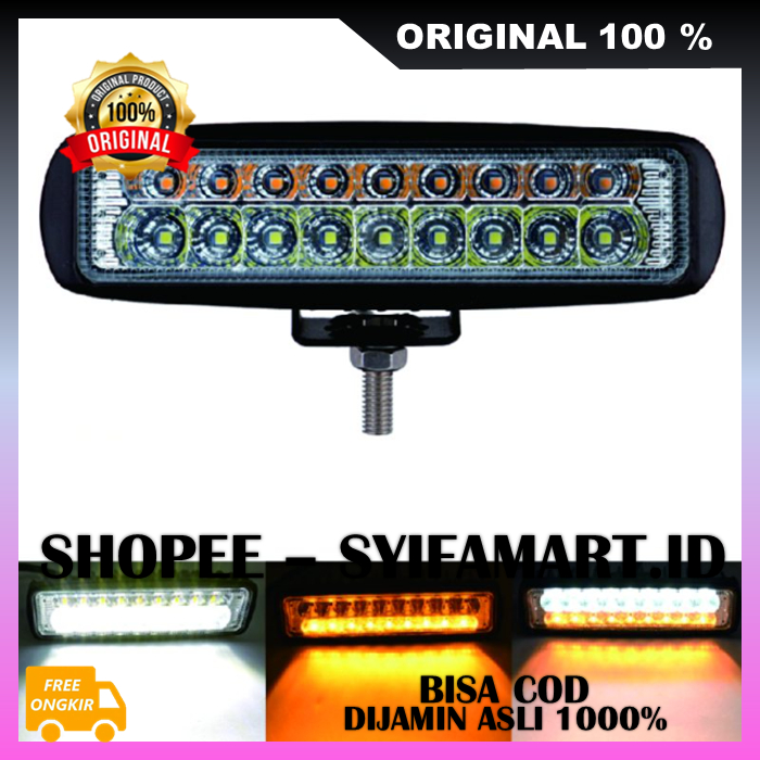 Spotlight 18 Mata LED 3 Warna Universal Lampu Tembak Motor Mobil Universal 100% ORIGINAL