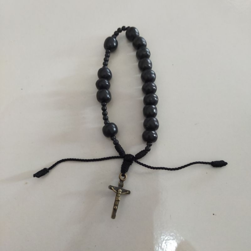 Rosario gelang manik kayu hitam 8 mm
