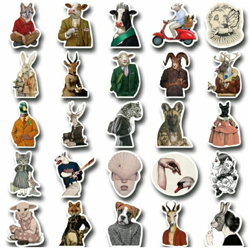 

STIKER PVC ANIMAL HEAD CHARACTER WATERPROOF