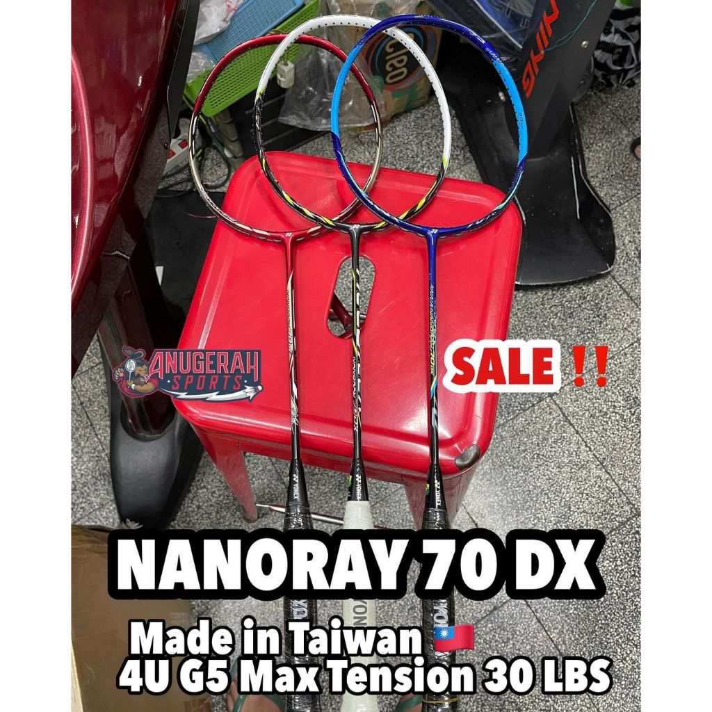 SALE RAKET YONEX NANORAY 70 DX (NR70DX) 4UG5 FREE SENAR BG 66 UM ORIGINAL
