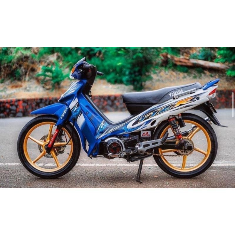 striping sticker lis decal standar ori yamaha fizr F1ZR F1Z R FIZ R 2005 biru putih