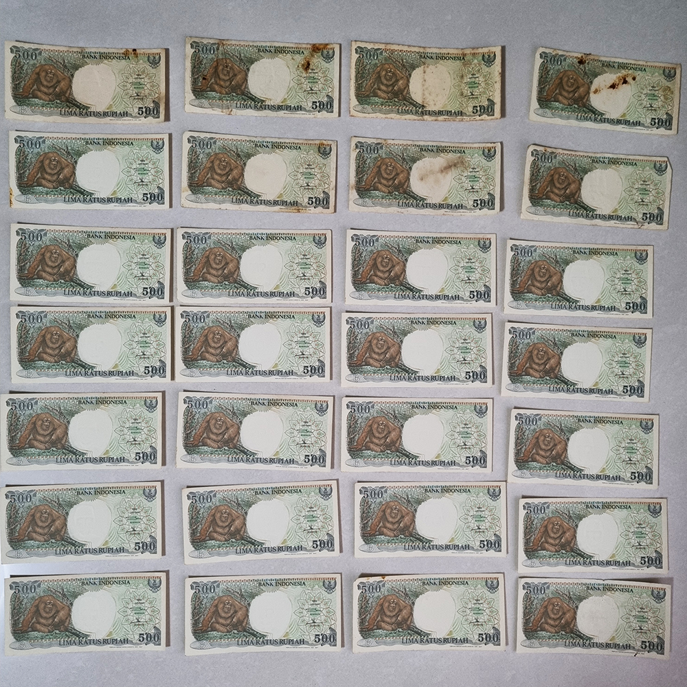 UANG KERTAS LAMA KUNO LIMARATUS (Rp500) GAMBAR ORANG UTAN TAHUN 1992