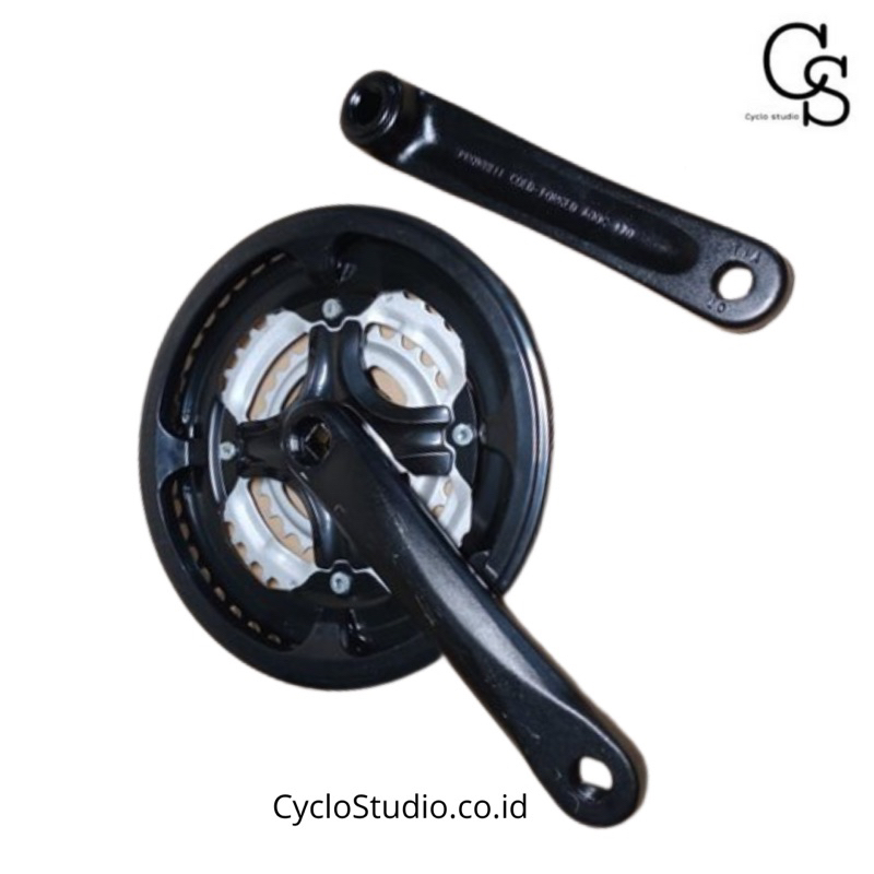 Crank Gir Chainwhell 3 Susun Sepeda MTB Lipat 28 38 48T Alloy Hitam