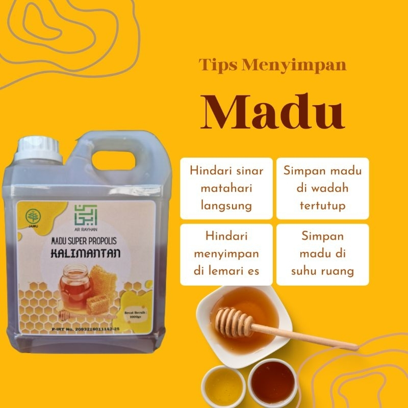 

Ar-Rayhan Madu Kalimantan plus Propolis dan Bee Pollen 1kg Untuk Kesehatan Tubuh