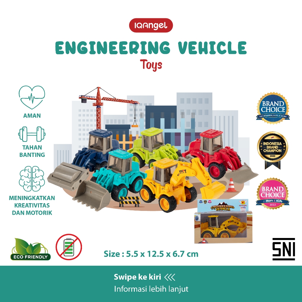 LSM IQAngel987-50 Engineering Vehicle Toys IQ Angel Engineering Vehicle Toys Mobil Kontruksi Mainan