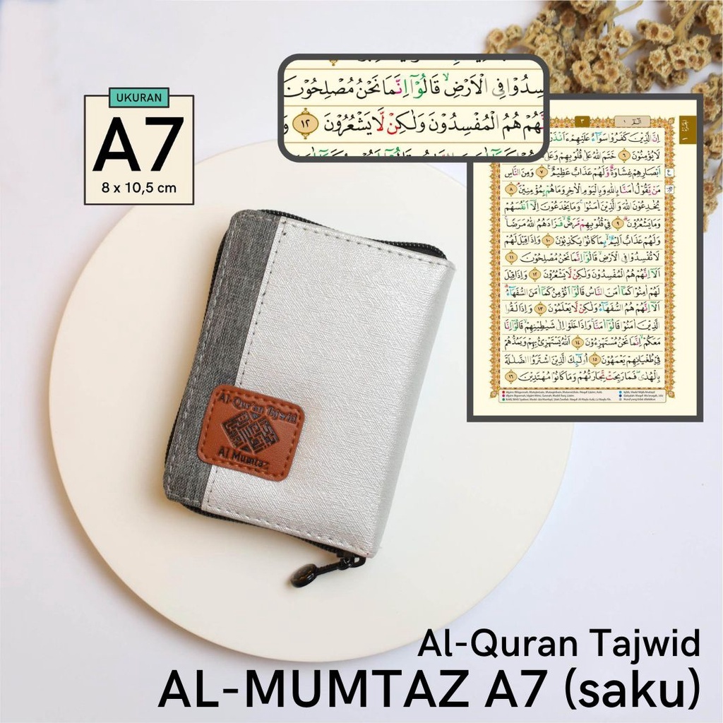 Alquran Tilawah Al-Mumtaz A7 Resleting Saku Non Terjemah Tajwid Warna Al Quran Tanpa Terjemahan Slet
