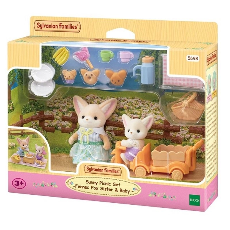 Sylvanian Families Sunny Picnic Set - Fennec Fox Sister and Baby