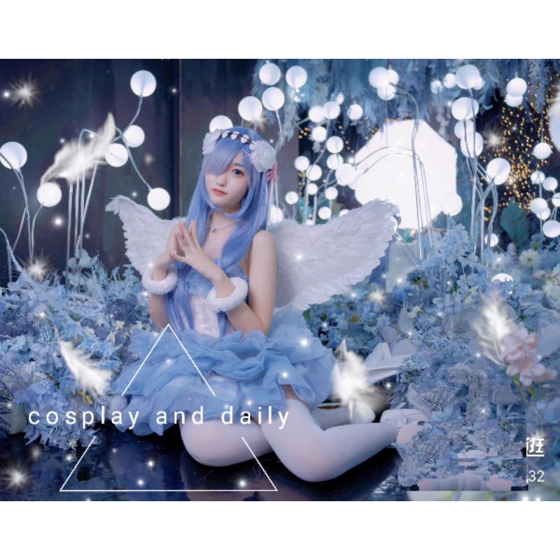 Costume Cosplay Rem re zero + Wig