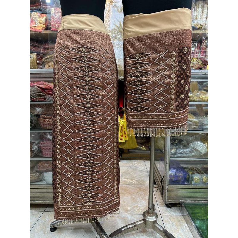 Songket pandai Sikek pengantin adat koto gadang Minang padang full payet