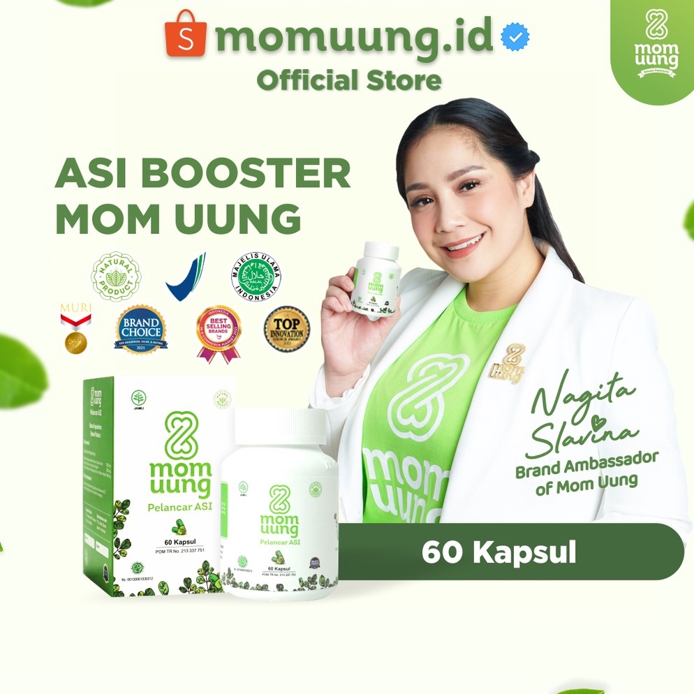 5.5 Brand KELORCAP MOMUUNG MOM UUNG BOOSTER ASI PELANCAR ASI 60 KAPSUL HALAL BPOM HERBAL MOMUUNG.ID