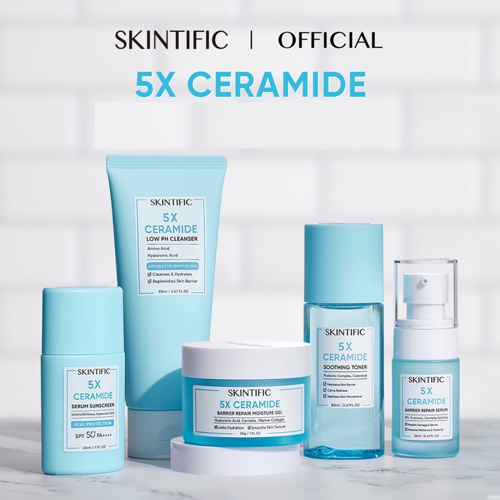 TERBARU⚡ SKINTIFIC - 5X Ceramide Barrier  Moisturize Gel Pelembab Wajah /5X Ceramide Cleanser Sabun 