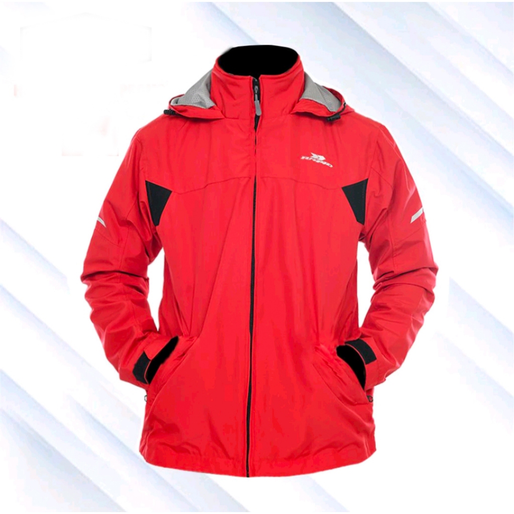 Ladam - Jaket Parasut Hoodie Harian Wateproof Red Rapid Jaket Motor Speed Racing