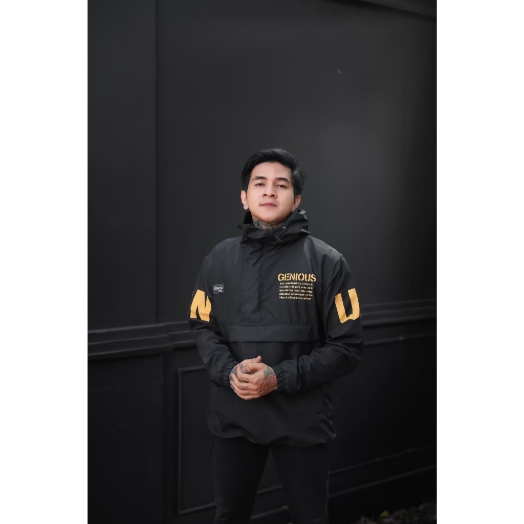 Gns Cagoule Jacket Black Yellow Arrow