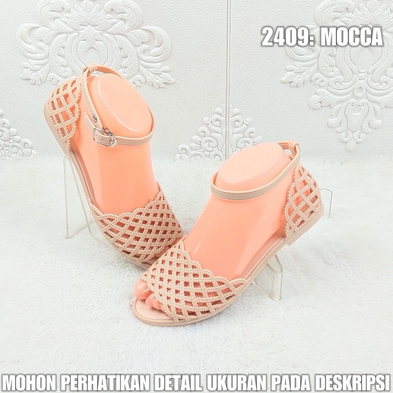 Sandal Gladiator Wanita Karet Jelly Tali Kecil Silang Balance 1990