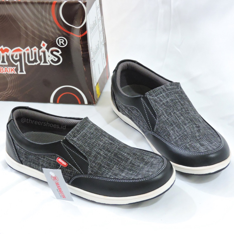 Sepatu Pria Slip On MARQUIS LKA-06 Hitam Original 100%