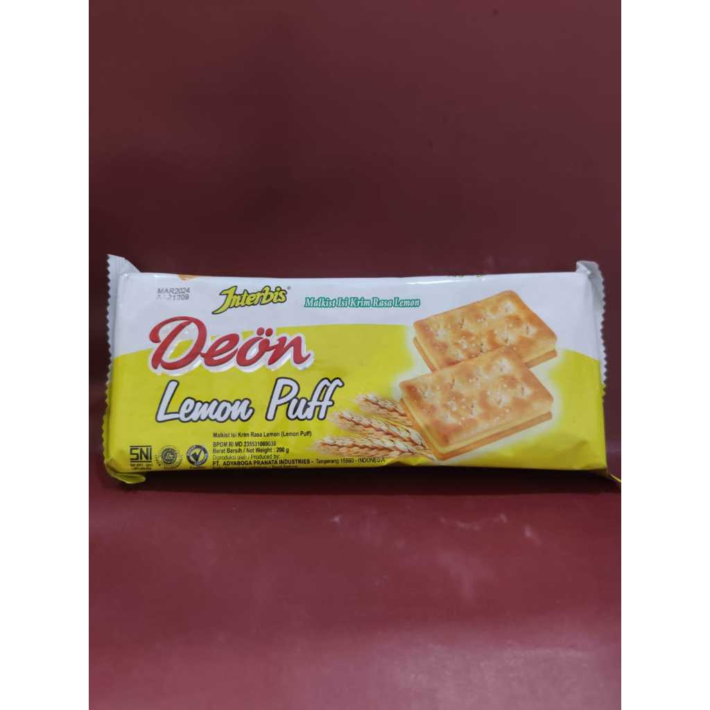 

Interbis Deon Lemon Puff 200GR - Biskuit Kue Roti Kering Interbis