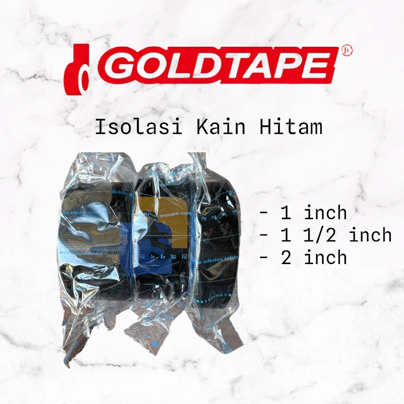 

Isolasi Hitam / Lakban Kain Hitam / Isolasi Jilid GOLDTAPE LENGKET 1 inch | 1 1/2 Inch | 2 INCH