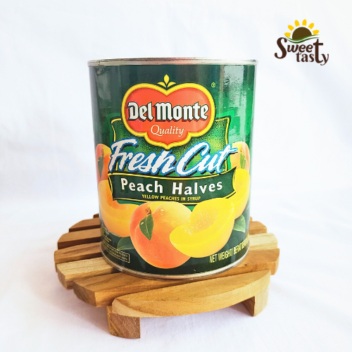 

Delmonte Fruit Cut Peach Halves - Del Monte Buah Persik Dalam Sirup Kaleng 825 g