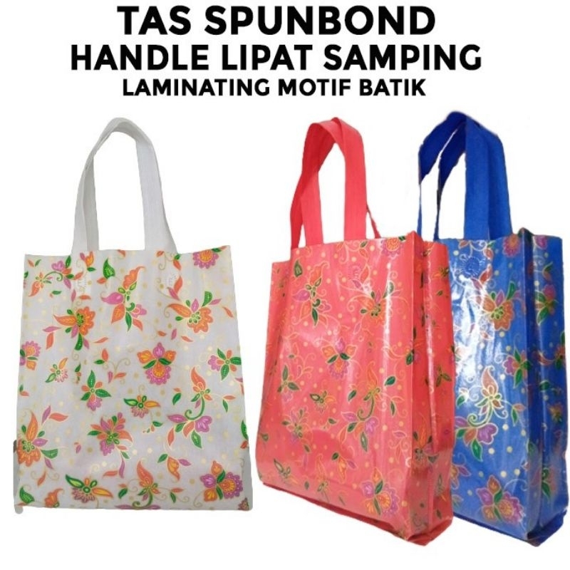 

Tas Spunbond Handle Lipat Samping Laminating Motif Batik 30x40x8 @12