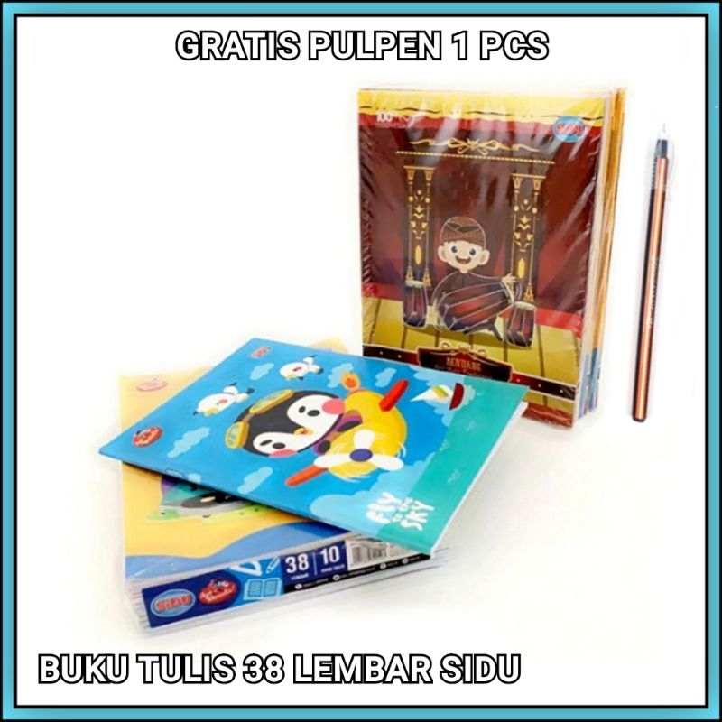 

1 Pak Buku Tulis Sidu 38 Lembar Isi 10 Pcs