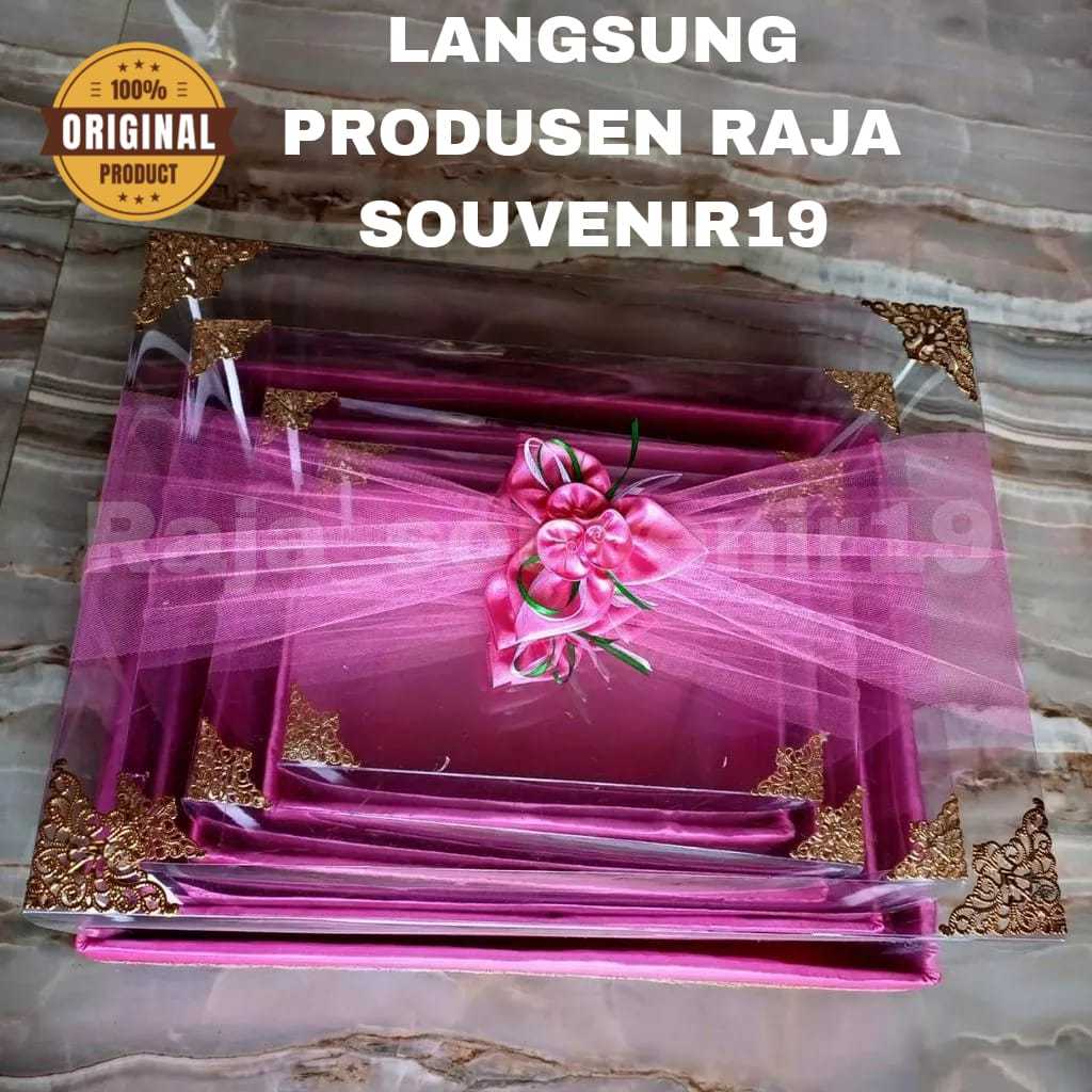 

Kotak Hantaran Pernikahan mika pita silang 1 set isi 4 box " ukuran JUMBO