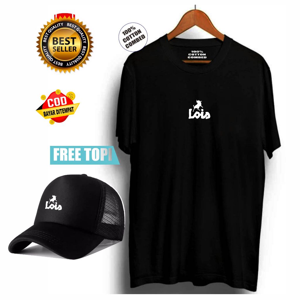 Kaos lengan pendek / kaos bonus topi / beli baju dapat topi / kaos distro / kaos pria / kaos unisex 