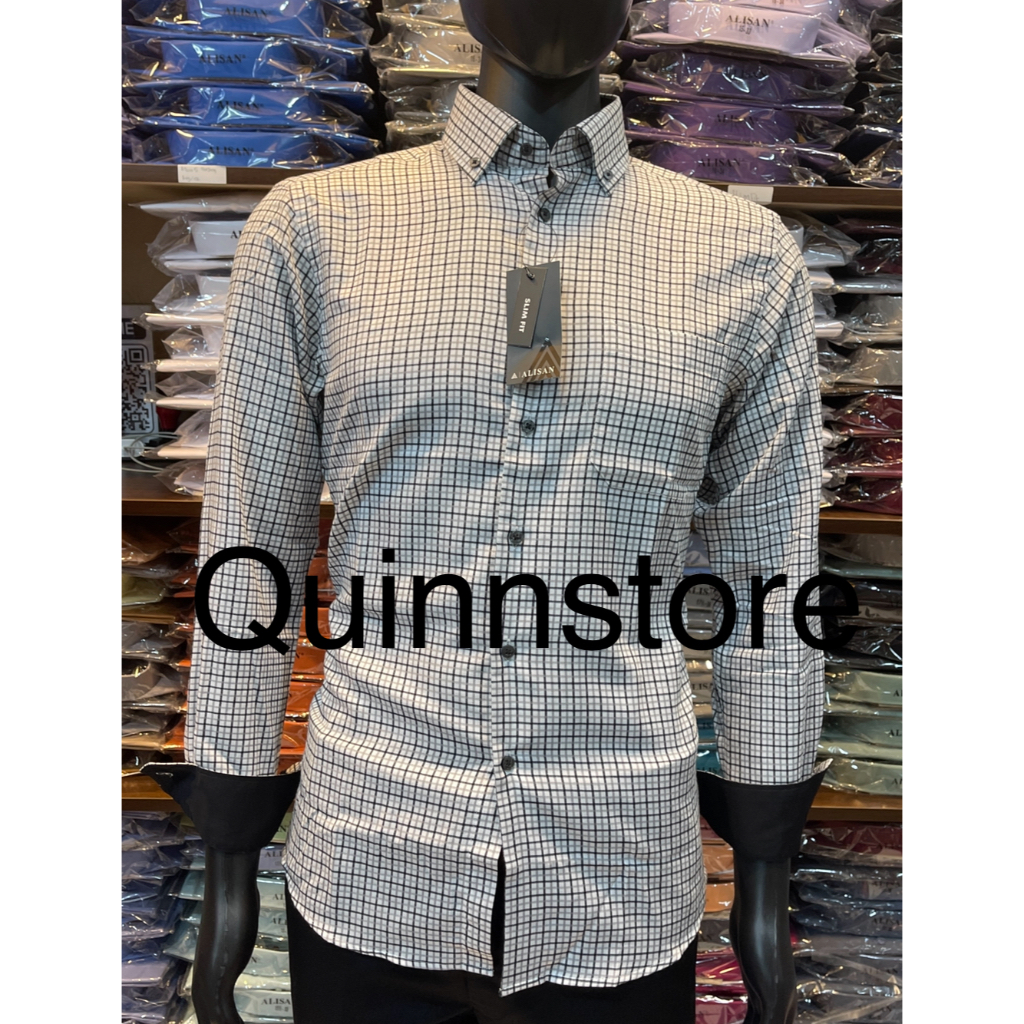 ALISAN Original Kemeja Motif Kotak Lengan Panjang - Slim Fit