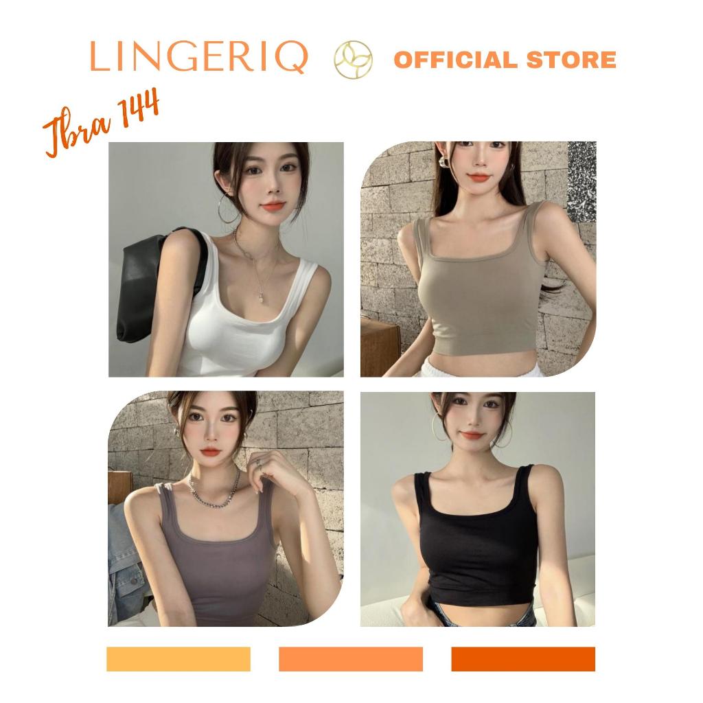 (TBRA144) Crop Tank Top Bra Atasan Wanita Tanktop Basic Elastis LINGERIQ