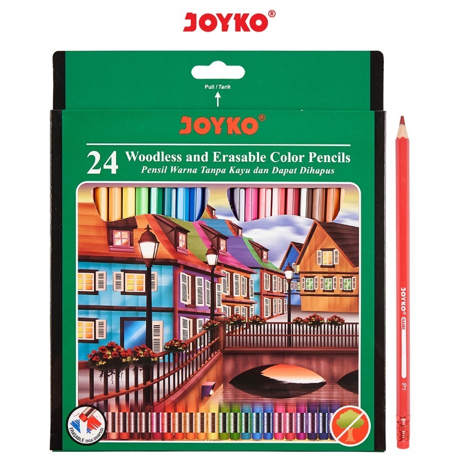 

Pensil Warna Erasable Color Pencils Joyko CP-115 24Warna Dapat Dihapus