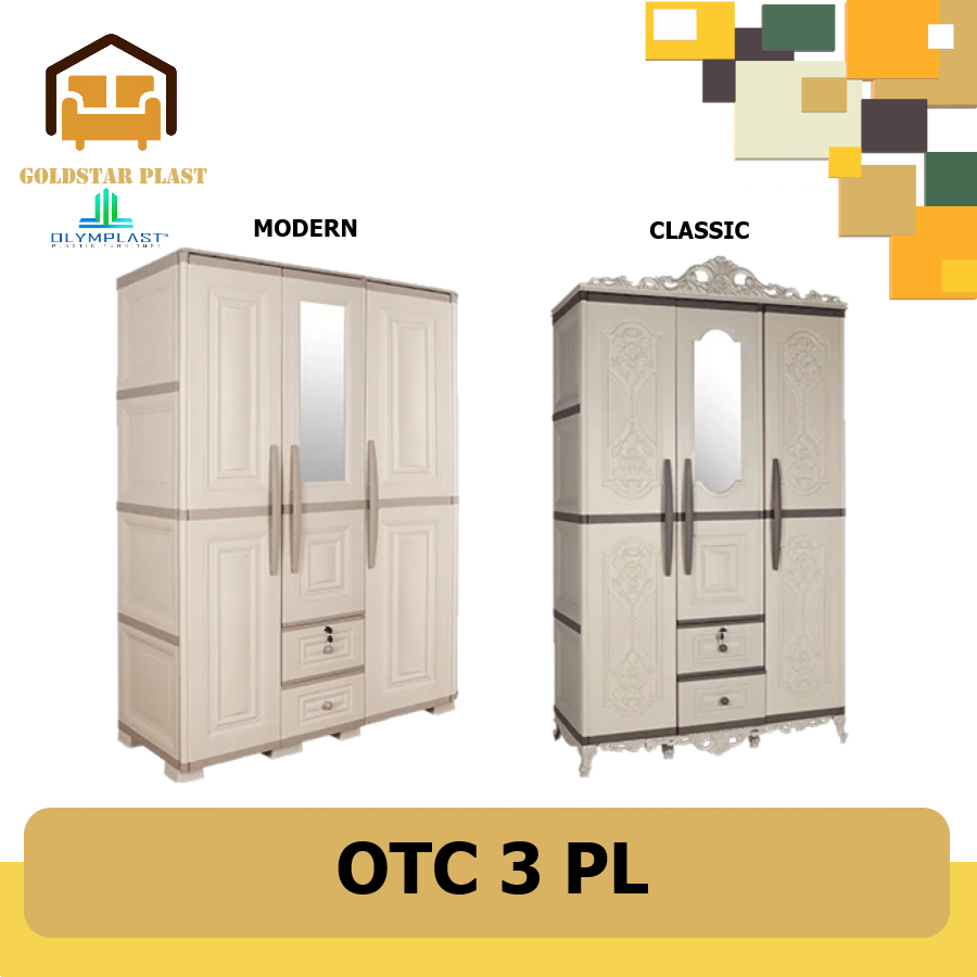 Olymplast Lemari Pakaian Plastik 3 PIntu/Lemari Pakaian Gantung/OTC 3 PL SERIES [CARGO]