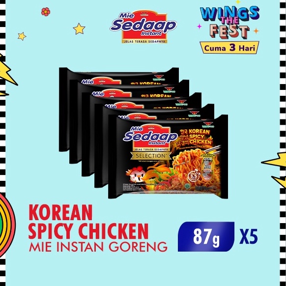 

6.6 SALE Sedaap Mie Instan Korean Spicy Chicken Bag 87 gr x5
