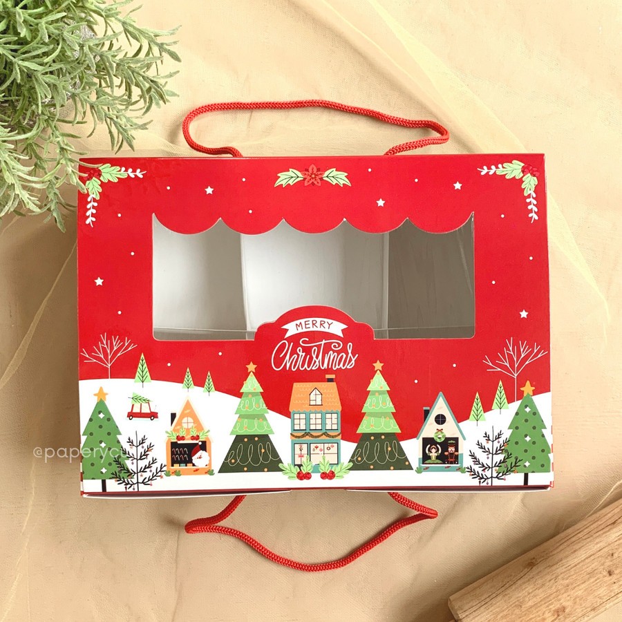 

Box Kotak Packaging Hampers Kue Cake Pudding Cupcake - Natal / Christmas 25 x 18 x 8 cm