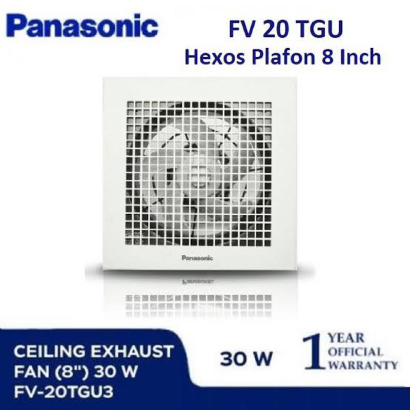 Panasonic 20 TGU Ceiling Exhaust Fan / kipas exhaust plafon 8” / 20cm