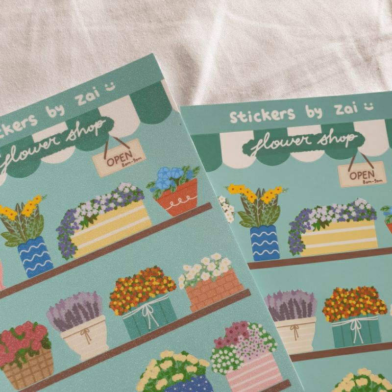 

flower shop stickers by.zai