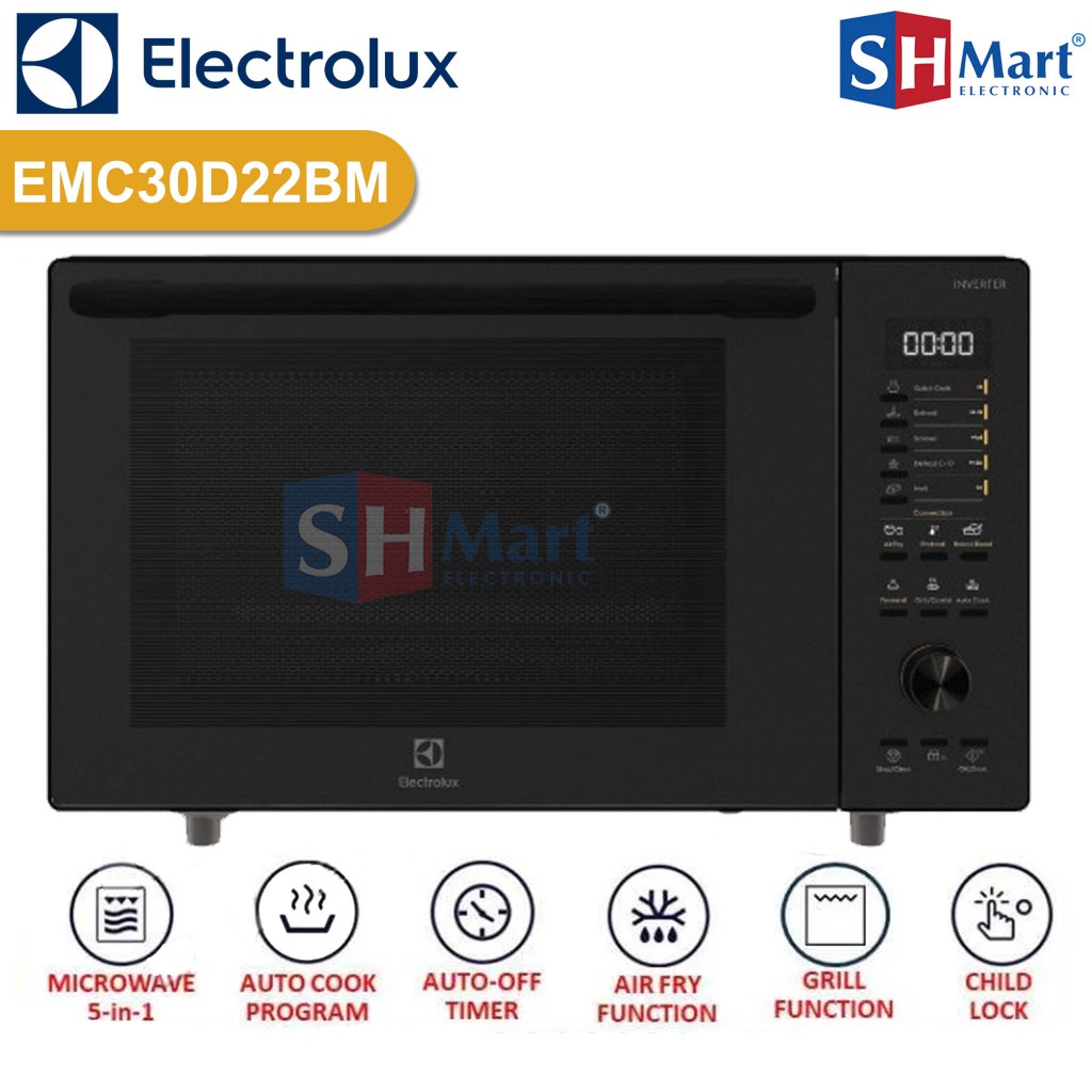MICROWAVE OVEN ELECTROLUX 30 LITER WITH GRILL STEAM AIR FRYER EMC30D22BM GARANSI RESMI