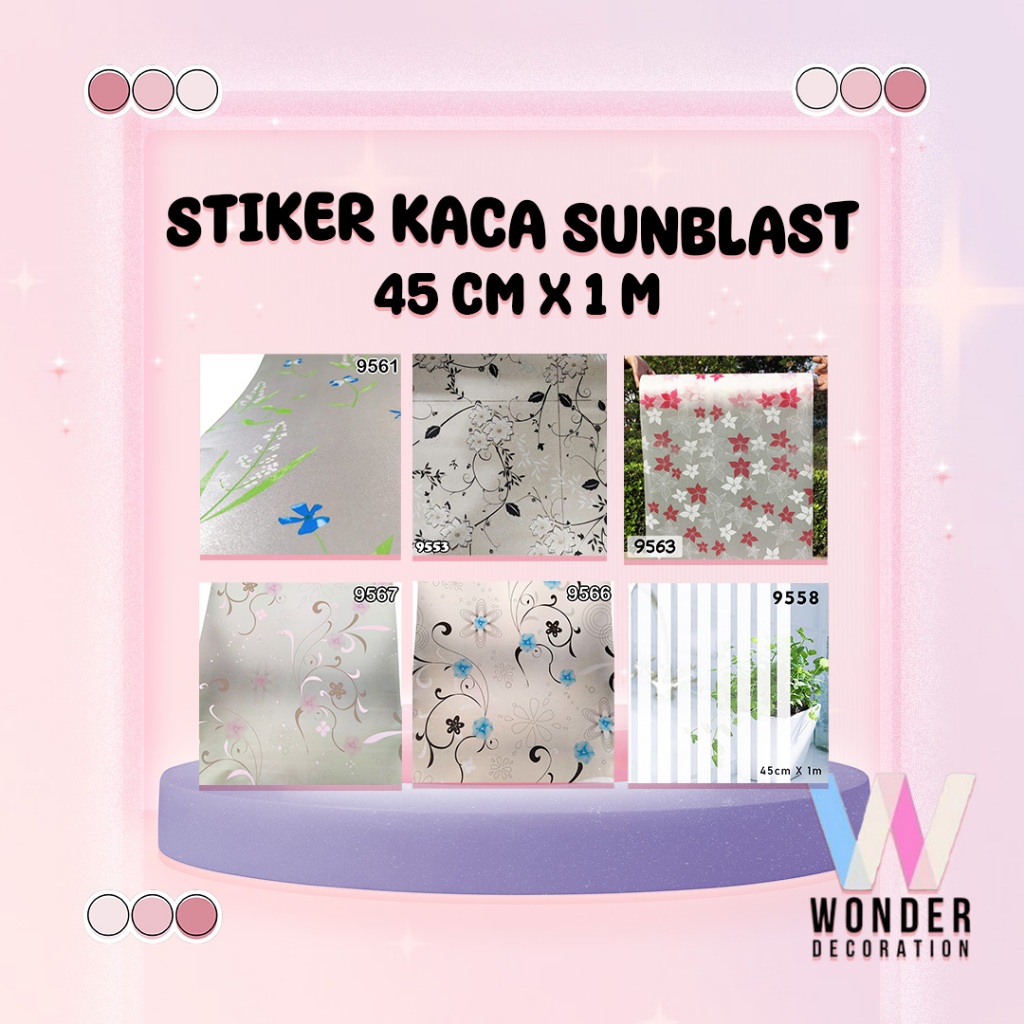 Stiker Kaca Jendela Pintu Motif dan Polos Sticker Sunblast -Wonderdekorasi