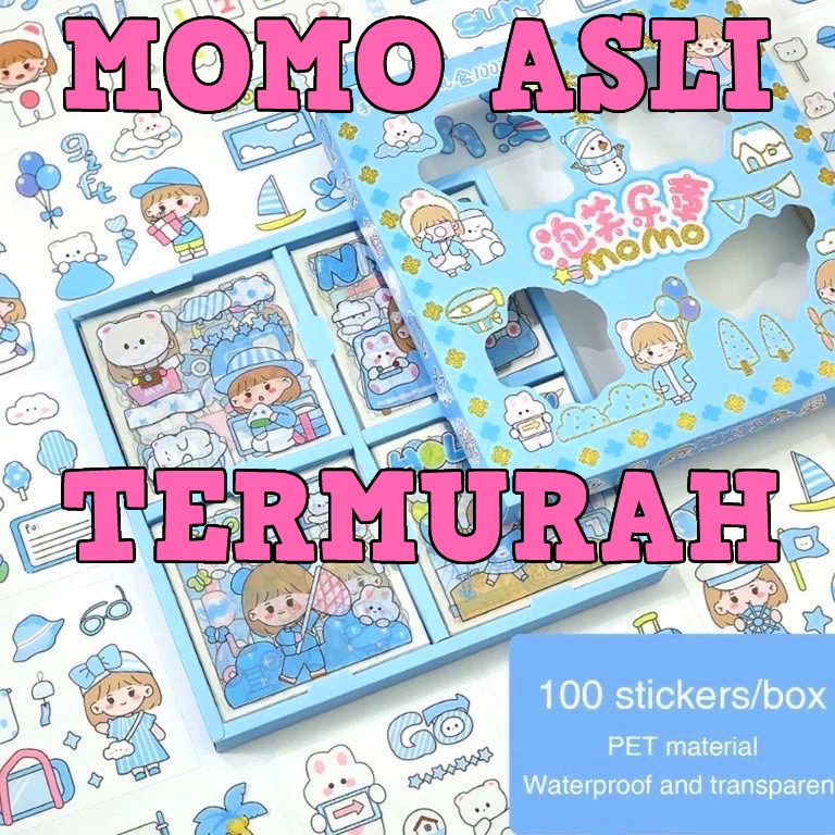 

3.3 SALE Sticker Waterproof Sticker Momo Dapat Box Isi 100 Lembar