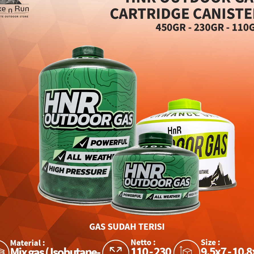 Terlaku Gas Canister Hike n Run Gas Perlengkapan Outdoor 110-450gr.