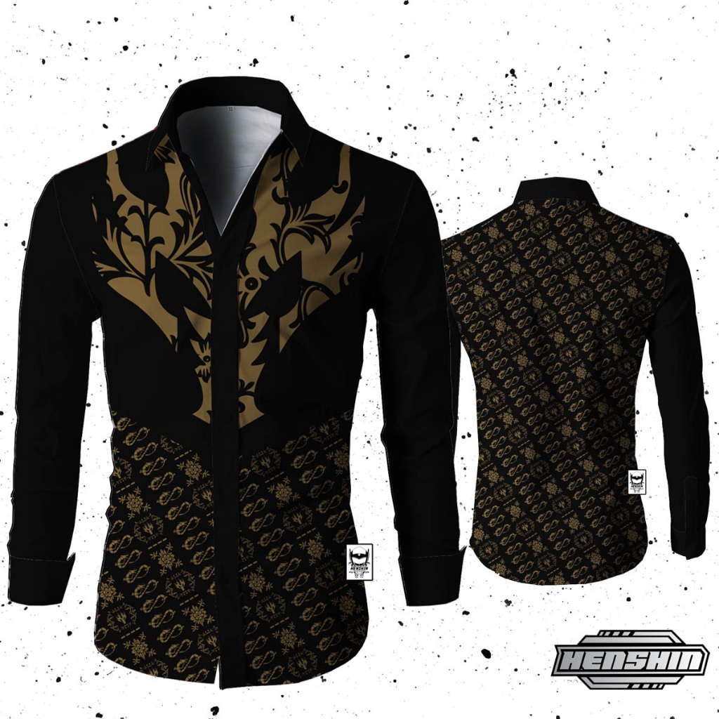 Kemeja Batik Kamen Rider Ryuga Gold